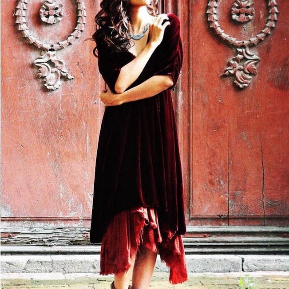 Homefrocks Silk Velvet Womens Tunic High Low Hemline - Picture 14 of 15